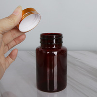 Bouteilles de pilules vides de 10 à 200ml avec couvercle à vis, contenant de capsules de pilules HDPE/PET, bouteille en plastique ambre pour médicaments