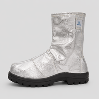 Bota de Seguridad Profesional Resistente a Altas Temperaturas, Aluminizada, Protección Contra Calor Radiante, Calzado Ignífugo para Fundición