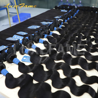 Lots de Cheveux Naturels Vierge Double Drawn en Gros, Alignés dans le Sens de la Cuticule, Ondulés, Extensions de Cheveux Humains