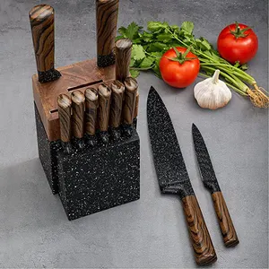High Carbon Stainless Steel Kitchen Knife Set Non Stick Coating Best Premium German With Wooden Block Japo Faca De Cozinha