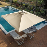 Parasol romain imperméable de parasol de patio en aluminium carré de Offre Spéciale 3*4 avec la lumière de LED pour le mobilier extérieur de jardin et de gymnase