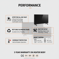 Radiateur mural portable silencieux sans ventilateur, contrôle par télécommande et application, radiateur intelligent à infrarouge en cristal de carbone pour chambre et bureau, 700W