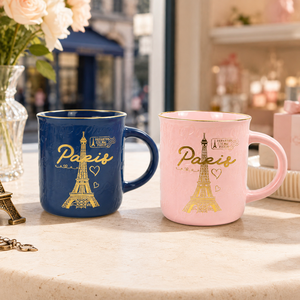 Tasses en céramique colorées souvenirs de Paris avec motif <span class=keywords><strong>Tour</strong></span> <span class=keywords><strong>Eiffel</strong></span>, cadeau touristique de ville, tasse personnalisée sur mesure OEM/ODM en gros - Product Image 4