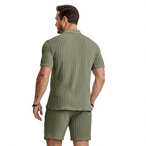 Ensemble Lounge Homme Personnalisé : Polo Côtelé & Short – Tenue Décontractée Respirante Deux Pièces Assortie pour l'Été - Product Image 3