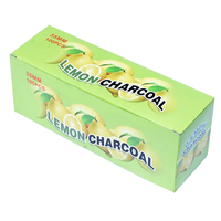 Charbon de bois en forme d'étoile à saveur de citron sans fumée en bois de fruit noir HongQiang 35 mm, emballage en rouleau pour Hooakh Shisha