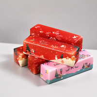 Jouet anti-stress en PU en forme de barre, souple et compressible, avec motif de Noël et emballage saisonnier