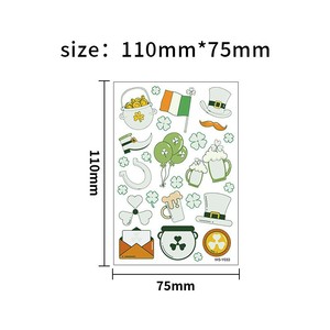 Adesivo del <span class=keywords><strong>tatuaggio</strong></span> del giorno di San Patrizio luce notturna transfrontaliera per la festa nazionale di bellezza temporanea del corpo artistico - Product Image 4