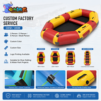 Bateau pneumatique commercial pour parc aquatique, idéal pour le rafting, 2 personnes, PVC 0,9 mm, maille, couleur personnalisée, bateau de rafting fluvial