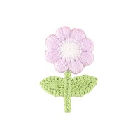 Étiquette brodée sur ordinateur, motif fleur de dessin animé, cordon, badge hydrosoluble, accessoires de décoration, patch brodé DIY, applique en tissu