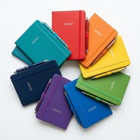 Ensemble de carnets en tissu personnalisable et coloré avec stylo assorti, journal A5 en cuir PU, fermeture à élastique, portable pour l'école et le bureau