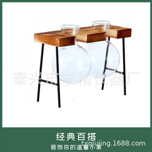 Creative Hydroponic Glass Ball Vase With Wooden <b>Stand</b> For <b>Desktop</b> Plant Decoration Transparent Eco-Friendly Design - Product Image 5
