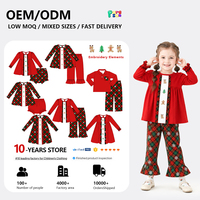 Puresun – tenue de noël pour bébé fille, ensemble de vêtements de noël pour petites filles, pantalon à carreaux rouges avec flocons de neige, 2 pièces, tenues de vacances