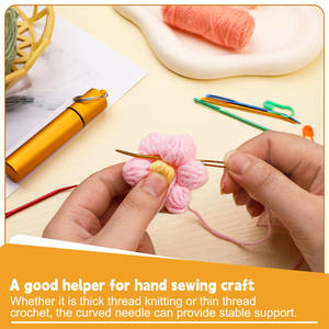10 Agujas de Tejer de Ojo Grande, Accesorios de Ganchillo, Agujas de Aluminio para Tejer y Reparar Tapices - Product Image 3