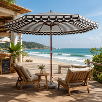 Parasol d'extérieur personnalisé en aluminium léger inclinable avec base en marbre pour parc, plage, terrasse et restaurant - Résistant au vent
