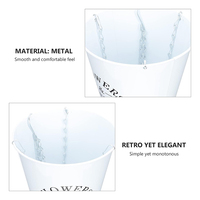 Pot de fleurs suspendu en métal galvanisé blanc, seau à plantes suspendu en fer avec chaîne métallique, panier suspendu pour la décoration de patio et de balcon