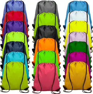 Alta Qualidade por atacado tamanho 210D travel drawstring esporte poliéster dobrável mochila Sapatos sacos de compras armazenamento Roupas