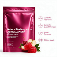 Gummies naturelles bio à l'ashwagandha pour adultes – Gestion du stress, stabilité émotionnelle – Formule végétalienne – Vente en gros, personnalisation OEM disponible