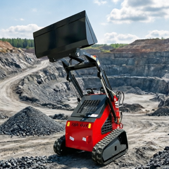 Mini Skid Steer Loader Crawler 400kg Compact Electric Track Loader For Warehouse Municipal Farm Landscaping Garden Use