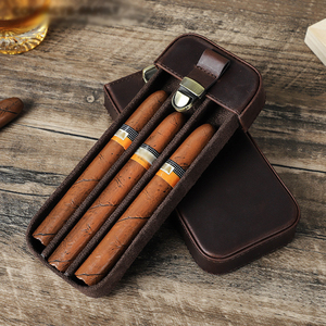 <b>Humidor</b> Three-piece Handcrafted Lock-drawer Vintage Leather <b>Cigar</b> <b>Cases</b>/<b>humidor</b> <b>Cigar</b> <b>Humidor</b> Box - Product Image 3