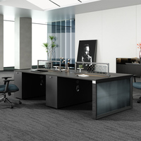 Modern Design Modular Work Station Desk with File Drawer Wooden Frame Cubicle Partition for Home Office Bedroom Staff Set
