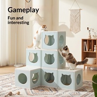 Structure d'escalade modulaire pour chat en PE, librement combinable, facile à assembler, universelle quatre saisons, pour plusieurs chats, usage domestique