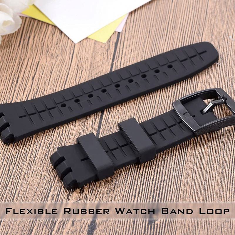 Black Annular Silicone Rubber Watch Band Keeper for Suunto