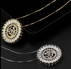 Joyería Religiosa, Collar con Colgante de Alá Musulmán Chapado en Oro de 18K, Luna Creciente, Oración Islámica, Collares con Colgante de Alá Árabe para Mujer - Product Image 3