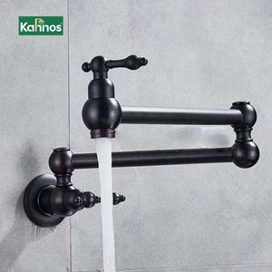 Robinet de cuisine pivotant à 360 degrés de luxe, pliable, double articulation, en laiton, montage mural, mitigeur à poignée unique, Torneiras De Cozinha - Product Image 1