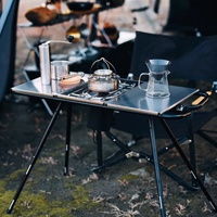Meubles d'extérieur en acier modernes, table pliante multifonctionnelle et polyvalente pour le camping, portable, fabriqué en Chine