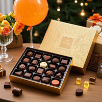 Boîte-cadeau de luxe sur mesure en chocolat brun haut de gamme, boîte alimentaire rigide avec couvercle, laminage brillant, estampage pour emballage de mariage