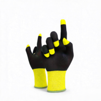 Une paire de gants de jeu à cinq doigts, argentés, compatibles avec les écrans tactiles, anti-transpiration et antidérapants