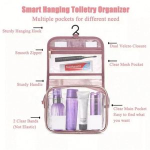 Trousse de Toilette Suspendue Imperméable en PVC Transparent avec Fermeture Éclair, Personnalisable avec Logo et Lettres, pour Voyage, Vente en Gros par Design Factory - Product Image 4