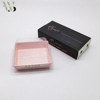 명확한 창을 가진 자석 마감 마분지 상자 광택이 없는 까만 주문 호화스러운 엄밀한 종이 선물 포장 손가락으로 튀김 뚜껑
