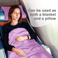 Manta de Viaje de Poliéster Suave y Ligera de Primera Calidad, Almohada 2 en 1, Funda de Almohada para Avión, Funda Compacta para Equipaje de Mano