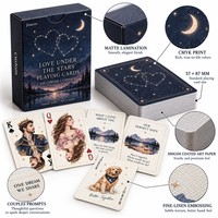 Cartes à Jouer Personnalisées Saint-Valentin Nuit Céleste pour Couples : Interactions Romantiques, Piques de Conversation, Défis pour Soirées Romantiques