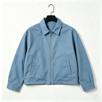 Veste en jean vintage respirante pour homme, col rabattu, fermeture éclair intégrale, poches, décontractée, pour l'automne