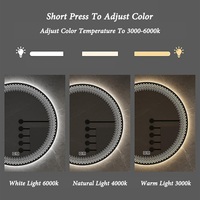 CF lampu dekorasi dinding LED, desain Modern cermin LED ruang mandi tanpa bingkai bulat Ukuran kustom dengan pencahayaan cerdas