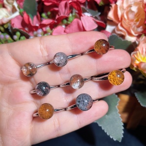 Anelli in <span class=keywords><strong>Cristallo</strong></span> Naturale di <span class=keywords><strong>Labradorite</strong></span>, Ametista e Larimar, Anello Regolabile in Rame per Regalo, Anello in Quarzo Curativo - Product Image 4