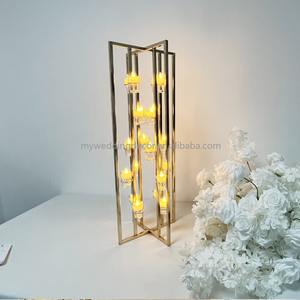 Décorations de table de mariage K53, arche dorée de 90 cm, décoration de mariage, accessoires pour dîner aux chandelles, arche métallique de mariage, support à fleurs - Product Image 5