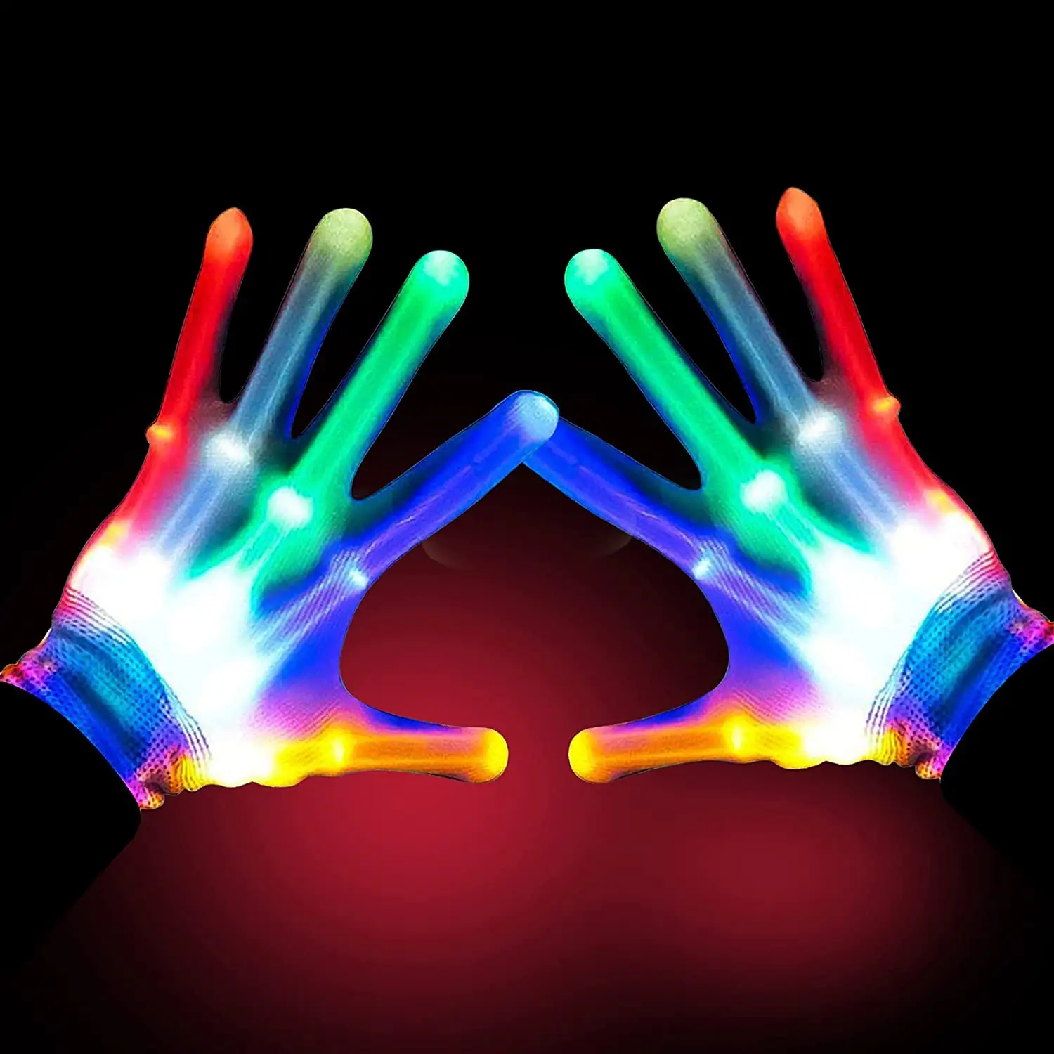 LED Gloves Rainbow Glow Party Favors Cool Toys Birthday Gifts for Christmas