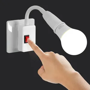 Portalámparas Giratorio de Enchufe Directo E27 con Interruptor, Adaptador de Enchufe EU/US, Base para Lámpara LED de Mesa - Product Image 5
