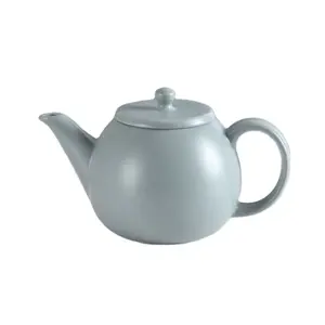 Pot teh sayu warna Nordic, teko teh kapasitas besar, keramik kustom porselen dengan baja tahan karat 350ml