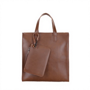 Vintage Simple Unisex Shoulder Handbag Durable Crossbody Tote Bag Zipper Closure Two Straps Reusable Lightweight Polyester - Product Image 2