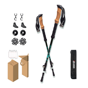 Bâtons <span class=keywords><strong>de</strong></span> <span class=keywords><strong>randonnée</strong></span> télescopiques pliables, pôle <span class=keywords><strong>de</strong></span> Trekking en fibre <span class=keywords><strong>de</strong></span> carbone, vente en gros, 1 pièce - Product Image 1