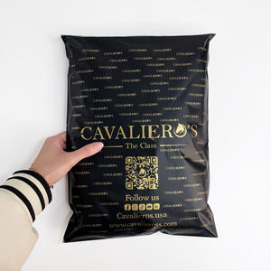 10x13inch Custom Matte Black Poly <b>Mailers</b> with Full-Page Gold Printing - Branded Shipping <b>Bags</b> for Luxury Apparel & Streetwear - Product Image 2