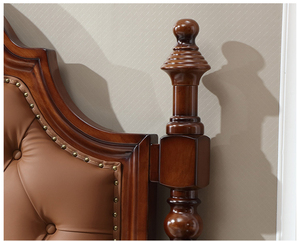 <span class=keywords><strong>Lit</strong></span> en cuir en <span class=keywords><strong>bois</strong></span> d'hôtel <span class=keywords><strong>de</strong></span> chambre à coucher <span class=keywords><strong>de</strong></span> style américain bon marché: <span class=keywords><strong>tête</strong></span> <span class=keywords><strong>de</strong></span> <span class=keywords><strong>lit</strong></span> en cuir <span class=keywords><strong>sculpté</strong></span> à boutons rivetés fabriqués à la main en chêne Wanult - Product Image 5