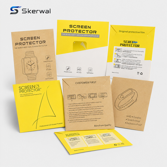Custom Kraft Paper Pouch for Smart Watch Tempered Glass Hydrogel Film Retail Packaging Bag Screen Protector Accessory Packaging