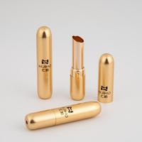 Tube à lèvres vide en aluminium en forme de capsule, conteneur rond doré métallique pour baume à lèvres, emballage cosmétique de luxe avec logo personnalisé