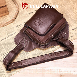 Bolso Bandolera de Cuero Genuino de Alta Calidad BULLCAPTAIN con Logotipo Personalizado, Estilo Vintage, Impermeable, para Hombre - Product Image 6