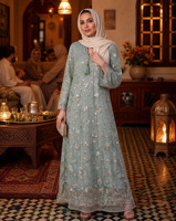 Nouvelle Arrivée YSYL – Robe Longue Formelle Musulmane en Maille Ornée de Perles et de Paillettes, Col Montant, Détails à Pompons, Abaya Islamique pour Soirée